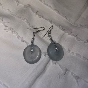 Set of drop earrings- silver and pale blue